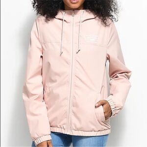 Vans Pink Kastle Zipper Mesh Lining Windbreaker With Hood Size Small